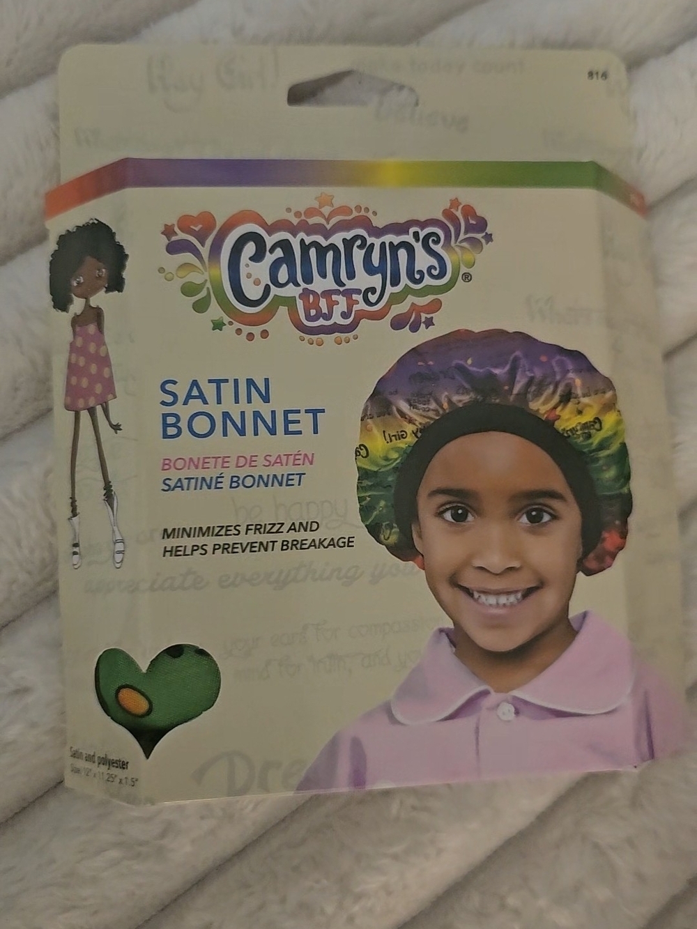 Camryn's BFF Satin Bonnet - Rainbow Tie-Dye